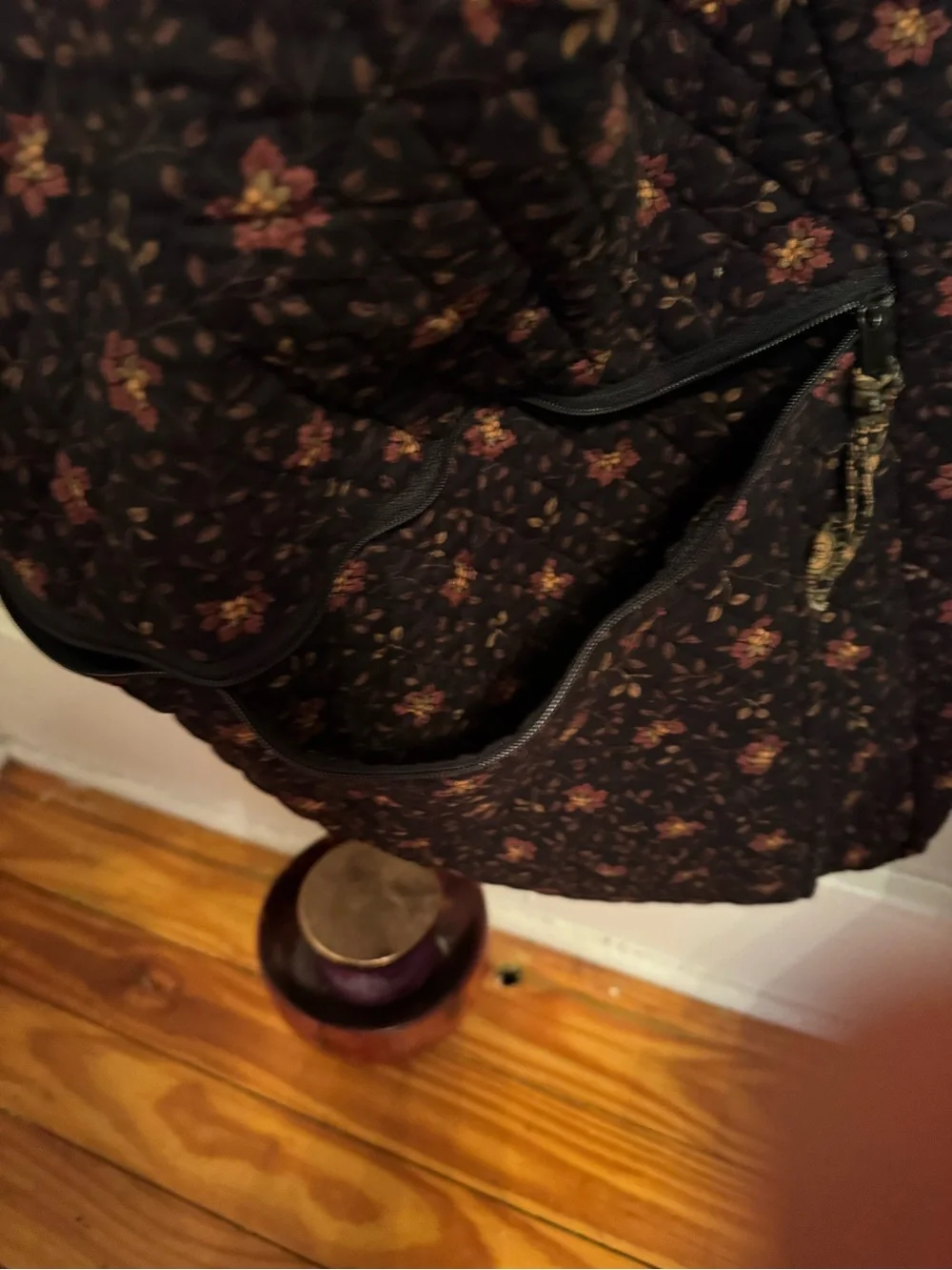 Vintage Vera Bradley Black Walnut Quilted Garment Bag with Paisley - Like New